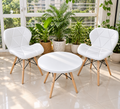 Scandinavian Modern 3-Piece Bistro Set (Two Geometric Accent Chairs & Round Coffee Table)